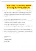 C228 ATI-Community Health Nursing Book Questions 2023 | 100% Correct Answers | Updated & Verified