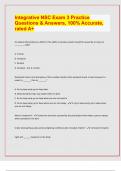 Integrative NSC Exam 3 Practice Questions & Answers, 100% Accurate, rated A+
