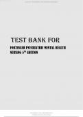 TEST BANK FOR FORTINASH PSYCHIATRIC MENTAL HEALTH NURSING 5TH EDITION