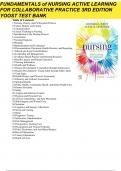 Test Bank - Fundamentals of Nursing: Active Learning for Collaborative Practice, 3rd Edition (Yoost, 2023), Chapter 1-42 | All Chapters