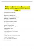 N310 - Module 1 - Liver, Pancreas and Biliary Tract (5) Questions and Answers Rated A+