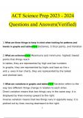 ACT Science Prep 2023 - 2024 Questions and Answers(Verified)