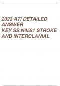 2023 ATI DETAILED ANSWER KEY SS.N4581 STROKE AND INTERCLANIAL 