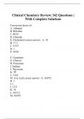 Clinical Chemistry Review| 342 Questions | With Complete Solutions