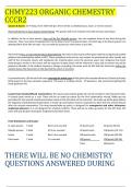 CHMY223 ORGANIC CHEMESTRY CCCR2 Quizzes & Exams: On Fridays, from 4:00-4:50 pm, there will be a scheduled quiz, exam, or review session. There will be five in-class quizzes (listed below). The quizzes will cover material since the previous exam