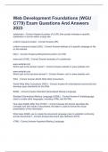 Web Development Foundations (WGU C779) Exam Questions And Answers 2023