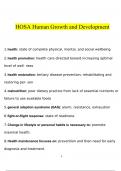 HOSA Human Growth and Development questions and answers latest 2023 - 2024 100% correct answers