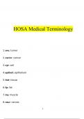 HOSA Medical Terminology  questions and answers latest 2023 - 2024 100% correct answers