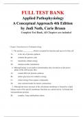 Test bank for applied pathophysiology a conceptual approach 4th edition by judi nath carie braun