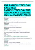 FNP PATHOPHYSIOLOGY EXAM TEST PATHOPHYSIOLOGY FNP RETAKE EXAM 2022-2023 100% Verified SOLUTIONS