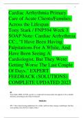 Cardiac Arrhythmia Primary Care of Acute Clients/Families Across the Lifespan Tony Stark / FNP594 Week 3  SOAP Note: Cardiac Arrhythmia  CC:, "I Have Been Having  Palpitations For A While, And  Have Been Seeing A  Cardiologist, But They Were  Getting W