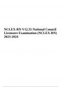 NCLEX-RN V12.35 National Council Licensure Examination (NCLEX-RN) 2023-2024