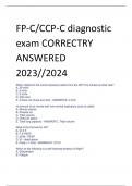 FP-C/CCP-C diagnostic  exam CORRECTRY  ANSWERED  2023//2024