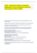 C425 - Healthcare Delivery Systems, Regulations, and Compliance questions and answers 100% verified.