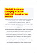 PGA PGM Qualifying Level Test & Final Exam Questions and Answers (2022/2023)