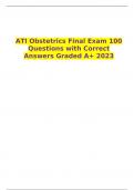  ATI Obstetrics Final Exam 100 Questions with Correct Answers Graded A+ 2023