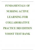 FUNDAMENTALS OF NURSING ACTIVE LEARNING FOR COLLABORATIVE PRACTICE 3RD EDITION YOOST TEST BANK
