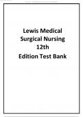  Test Bank for Lewis’s Medical Surgical Nursing 12th Edition Harding, graded A+ ,passing 100% guaranteed 