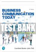 Test Bank For Business Communication Today 15th Edition All Chapters - 9780136713807