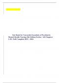 Test Bank for Varcarolis Essentials of Psychiatric Mental Health Nursing 5th Edition Fosbre / All Chapters 1-28 / Full Complete 2023 - 2024