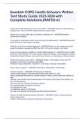 Swedish COPE Health Scholars Written Test Study Guide 2023-2024 with Complete Solutions.(RATED A)