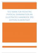 Test Bank For Pediatric Physical Examination An Illustrated Handbook 3rd Edition Duderstadt latest 2023