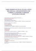 AORN PERIOP 101 FINAL EXAMLATEST  2023-2024 ALL 1OO QUESTIONS AND  CORRECT ANSWERS (VERIFIED  ANSWERS)/AGRADE