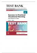 TEST BANK FOR SUCCESS IN PRACTICAL VOCATIONAL NURSING 10TH EDITION BY KNECHT  ALL CHAPTERS. COVERED GRADED