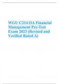 WGU C214 OA Financial Management Pre-Test Exam Questions and Answers with complete solution 2022-2023