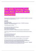 360 ANSI Training Food  Test 2023 UPDATE WITH  ANSWERS