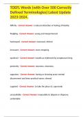 TOEFL Words (with Over 500 Correctly Defined Terminologies) Latest Update 2023-2024. 