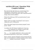 nutrition 650 exam 1 Questions With Complete Solutions.