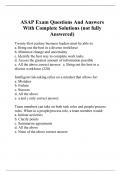 ASAP Exam Questions And Answers With Complete Solutions (not fully Answered)