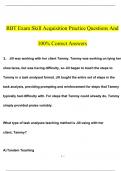 RBT Exam Skill Acquisition Practice Questions and answers all correct