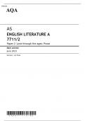 AQA AS ENGLISH LITERATURE A Paper 2 JUNE 2023 MARK SCHEME: Love through the ages: Prose