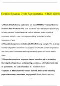 Certified Revenue Cycle Representative - CRCR exam 2023 with correct answers