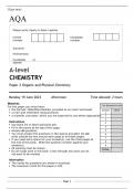 AQA A-level CHEMISTRY Paper 2 Organic and Physical Chemistry June 2023