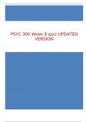 PSYC 300 Week 8 quiz UPDATED VERSION