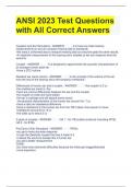 ANSI 2023 Test Questions with All Correct Answers 