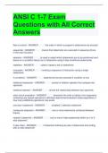 ANSI C 1-7 Exam Questions with All Correct Answers