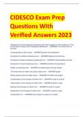 CIDESCO Exam Prep Questions With  Verified Answers 2023