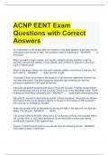 ACNP EENT Exam Questions with Correct Answers 