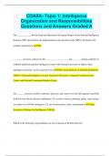 CDASA- Topic 1: Intelligence Organization and Responsibilities Questions and Answers Graded A