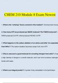 CHEM 210 Module 8 Exam Newest Questions and Answers (2023 / 2024) (Verified Answers)