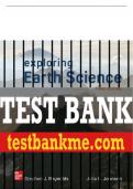 Test Bank For Exploring Earth Science, 3rd Edition All Chapters - 9781260722222