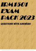 IRM1501 EXAM PACK 2023