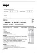 Aqa GCSE Combined Science (Synergy) 8465/3F Question Paper June2023