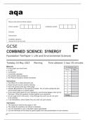 Aqa GCSE Combined Science (Synergy) 8465/1F Question Paper May2023.