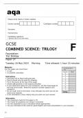 Aqa GCSE Combined Science (Trilogy) 8464/B/1F Question Paper May2023.