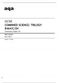 Aqa GCSE Combined Science (Trilogy) 8464/C/2H Mark Scheme June2023.